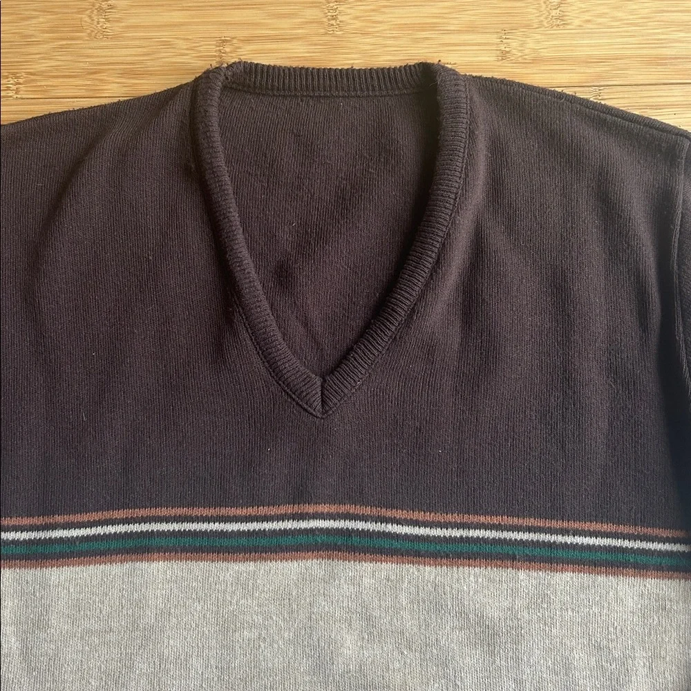 Vintage 70s Retro Eclectic Grandpa V-Neck Sweater